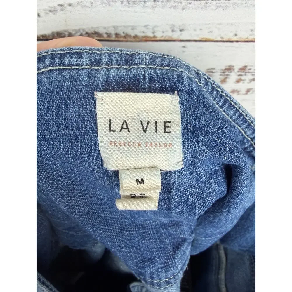 Rebecca Taylor La Vie Paperbag Denim Shorts Boho Casual Medium Coastal Festival